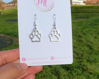 Paw Earrings, Dog Paw Earrings, Cat Paw Earrings, Funky Earrings, Gift for Dog lovers, Animal Earrings, Paw Drop earrings