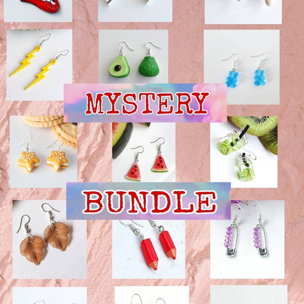 Mystery Earrings Bundle, MYSTERY BAG, Mystery Earrings Bag, Earrings Bundle, Bargain Earrings, Surprise bag, Funky Earrings