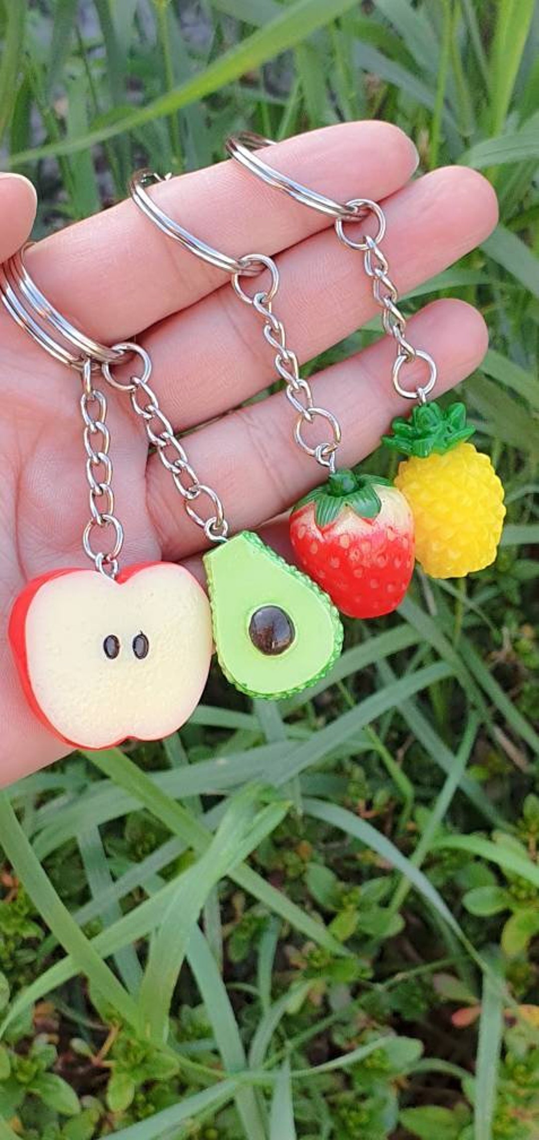 Fruit Keychain Keychain Cute Keychain Gifts Apple Keychain Etsy UK