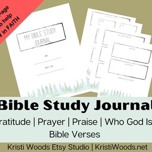 DIARIO DE ESTUDIO BÍBLICO, (8,5" x 11") imprimible, diario de oración, diario de gratitud, versículo para memorizar imprimible, quién es Dios, alabanza y más.