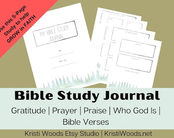 Printable Bible Study Journal: Prayer, Gratitude, Praise (8.5" x 11" PDF)
