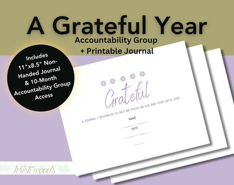 Gratitude Journal & Accountability Group Bundle | Gratitude Journal | Christian Women | Gratefulness | Thankfulness | PDF | Daily Journal