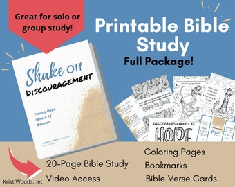 Printable Bible Study: Shake Off Discouragement, Verse Cards (Digital Download)