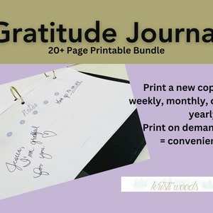 Gratitude Journal Printable Daily Journal for Women PDF Non-handed Bible Verses Purple Christian Women white Letter-size image 3