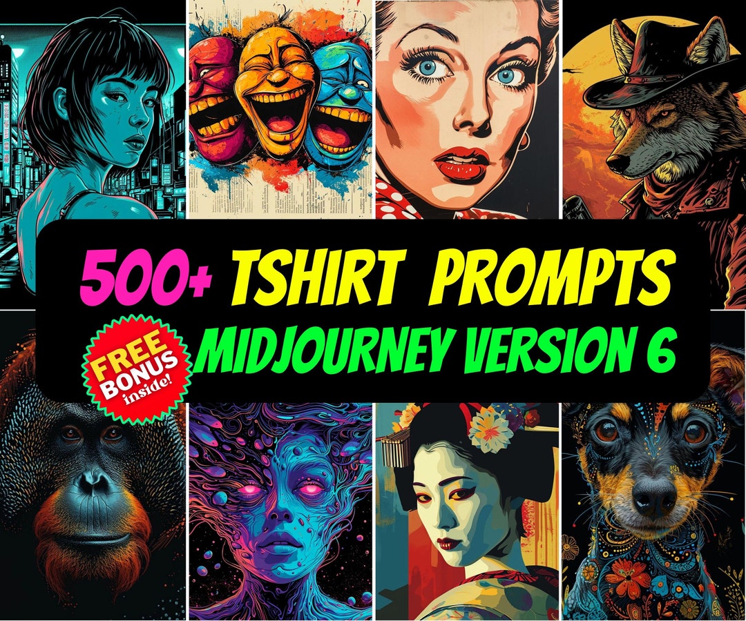 500 T-Shirt-Designs Midjourney Prompts, KI-Eingebungen, AI Art ...