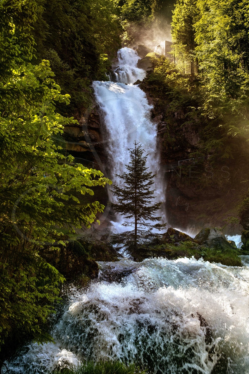 Waterfall print Printable art wall art print Minimalist Etsy