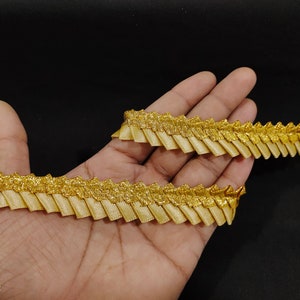 Metallic Gold Fringe Lace Trim: Indian Dress Embellishment Border