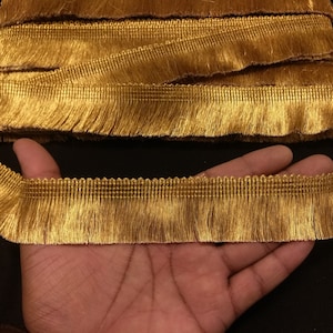 Metallic Gold Tassel Fringe Trim: Indian Embellishment Border