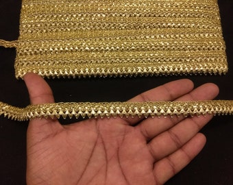 9 Yard Rose Gold Indian hand work Fringe Ribbon Border Lace | Etsy