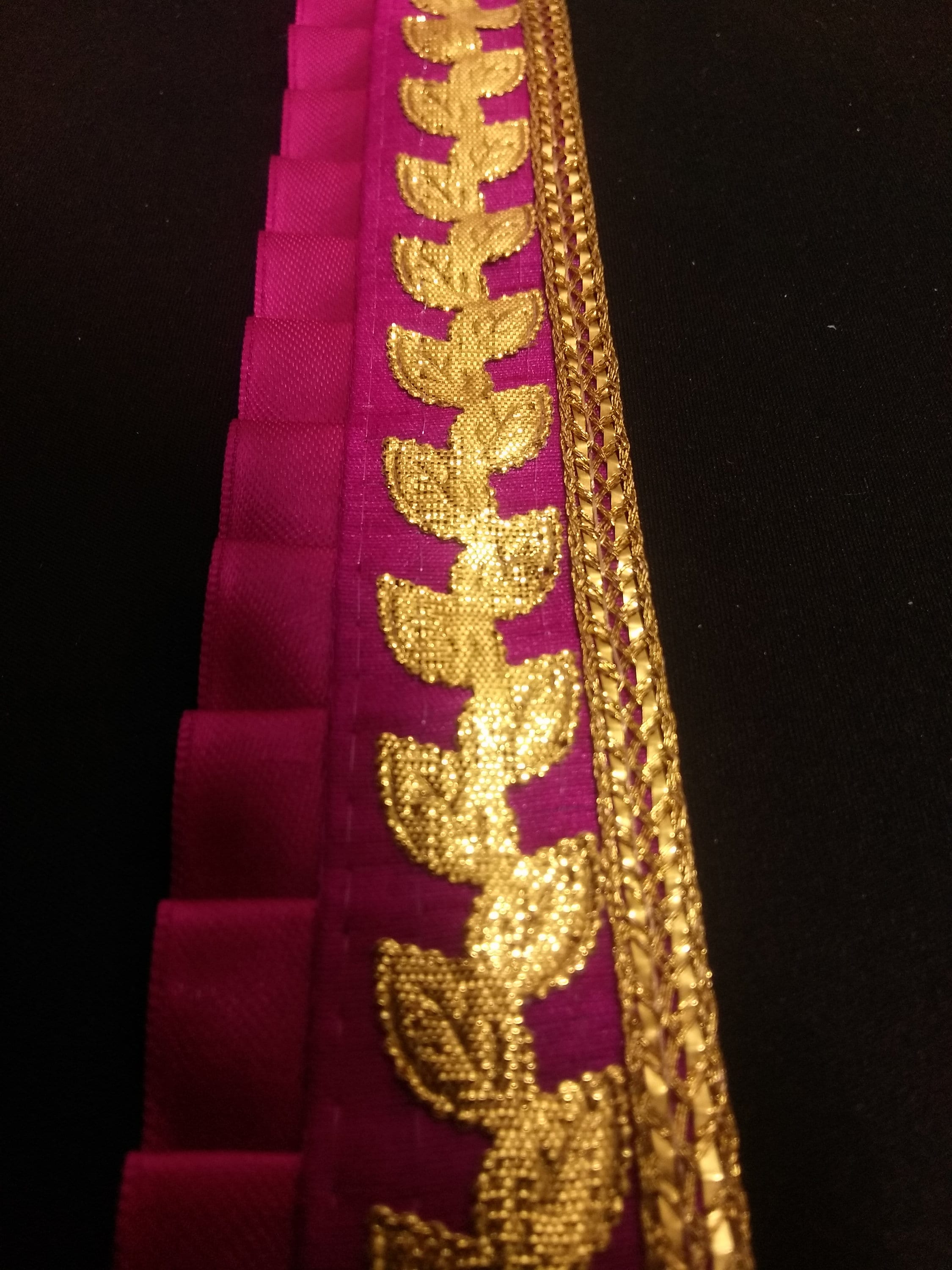 Indian Purple Fabric Fringe Gold Floral Ribbon Lace Trim For | Etsy