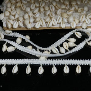 Seashell Tassel Lace Trim: Handwoven White Shell Border