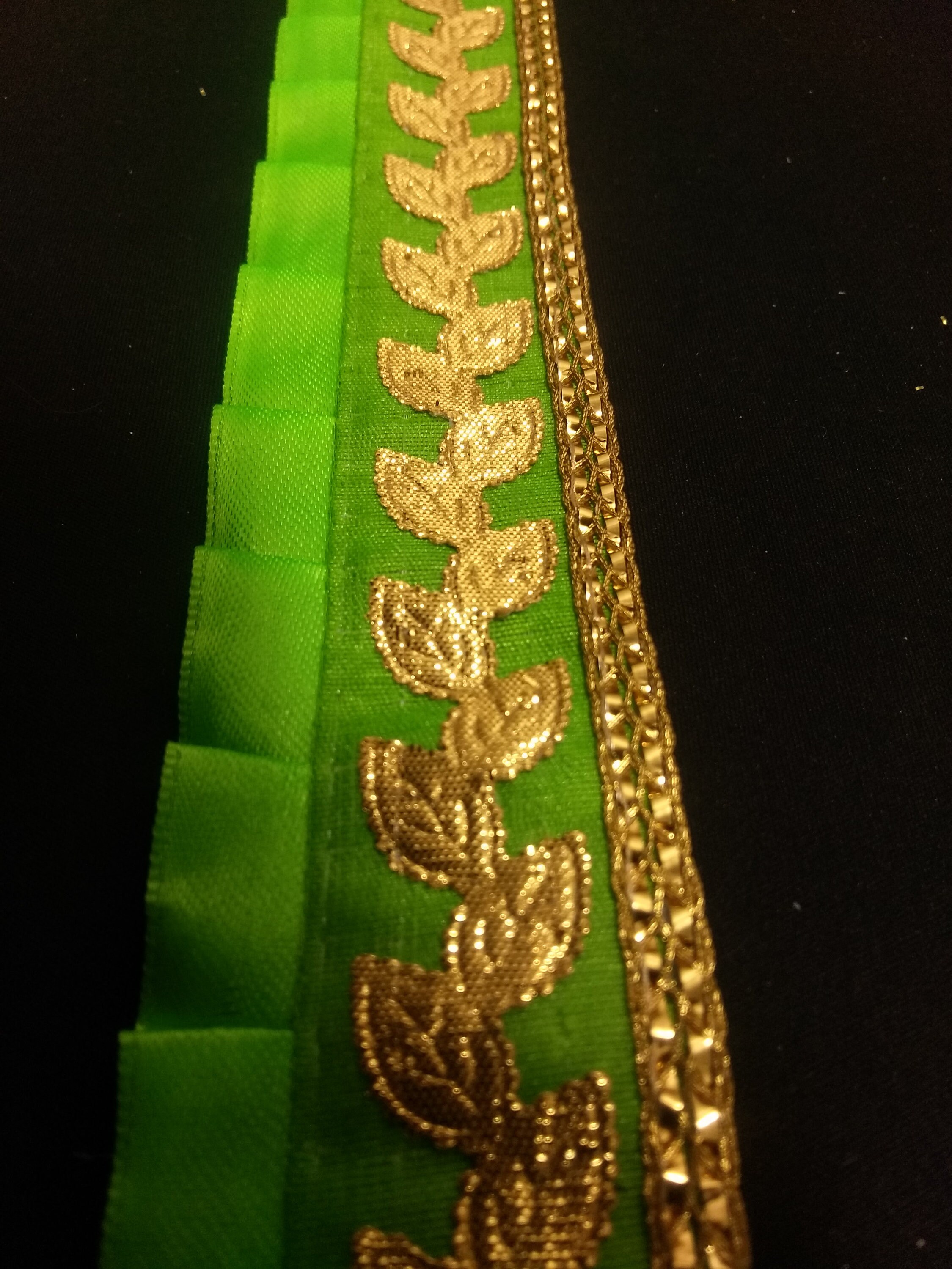 Indian Parrot Green Fabric Fringe Gold Floral Ribbon Lace Trim - Etsy
