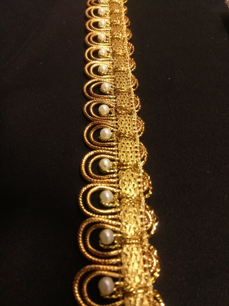 Gold Beaded Lace Indian Beaded Trim Trim border Lace Etsy