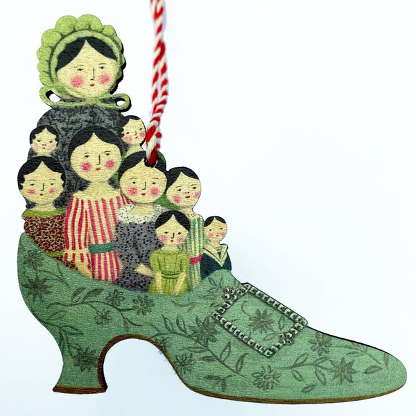 Family Slipper - wooden hanging decoration