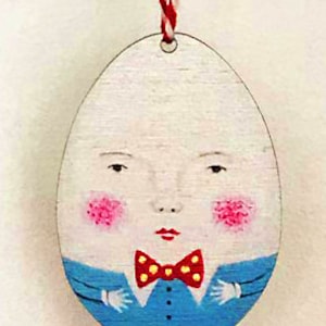 Humpty Dumpty wooden hanging decoration image 1