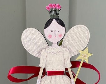 Wooden CHRISTMAS FAIRY Tree Topper