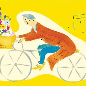 Friendly Cycling Flower Man - Carte de vœux