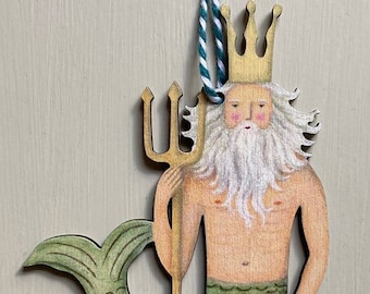 Merman of the Sea - wooden hanging decoration