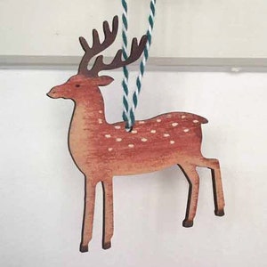 Deer - wooden hanging decoration