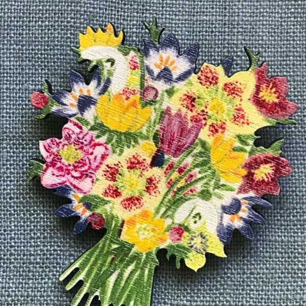 Lapel pin-brooch - WINTER FLOWERS