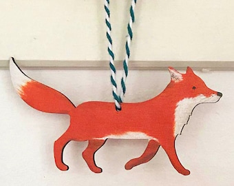 Fox - wooden hanging decoration