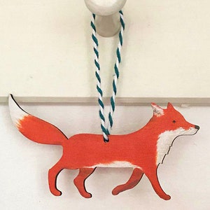 Fox wooden hanging decoration image 1