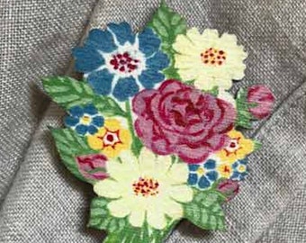 Lapel pin-brooch - SUMMER FLOWERS