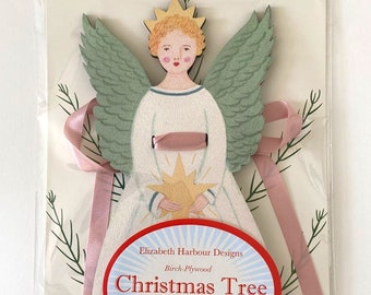 Wooden CHRISTMAS ANGEL Tree Topper