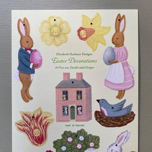 Lot de 10 cartes prédécoupées, décorations de Pâques à presser par Elizabeth Harbour