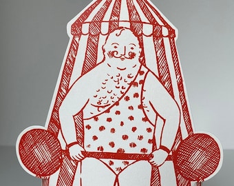 Carte Homme fort du cirque debout