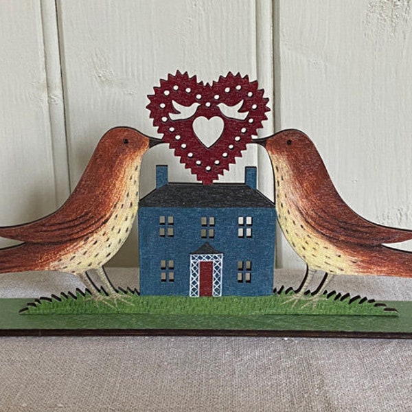 A Loving Home - wooden mantle ornament