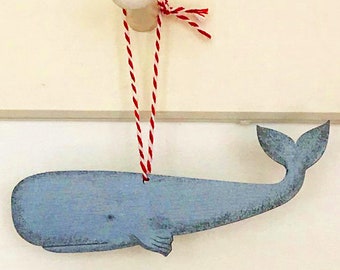 Whale - wooden hanging decoration