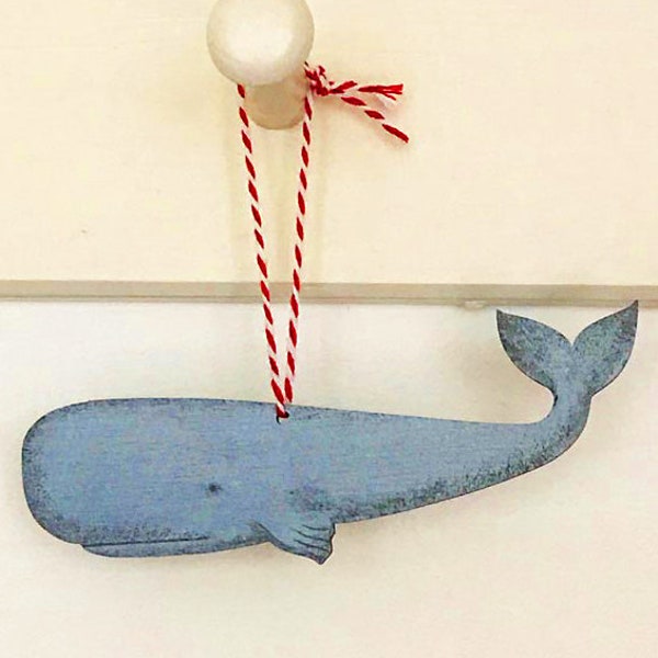 Whale - wooden hanging decoration