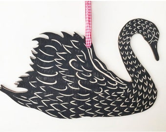 Swan - wooden wall decoration (facing right).