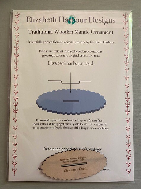 新品　英国「Elizabeth Harbour」Christmas Tree' Christmas Tree – wooden mantle ornament