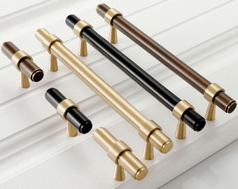 Modern Solid Brass Cabinet Pulls Handles