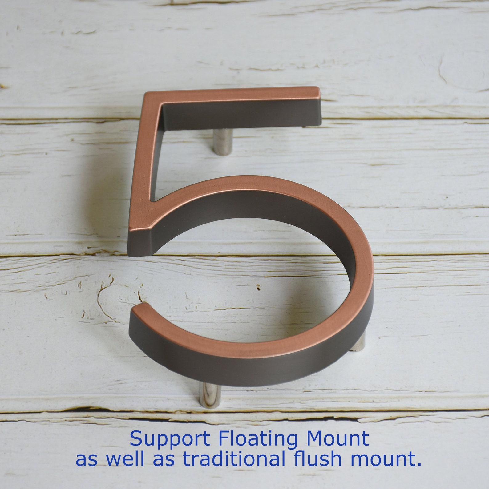 5 Inch Modern Metal House Numbers Bronze Etsy