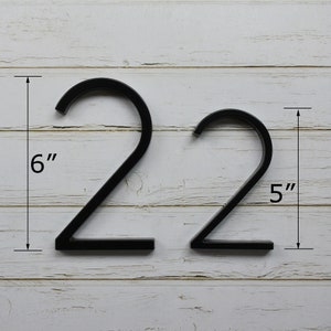 5/6/8 inch Modern Metal Floating House Numbers Black image 5