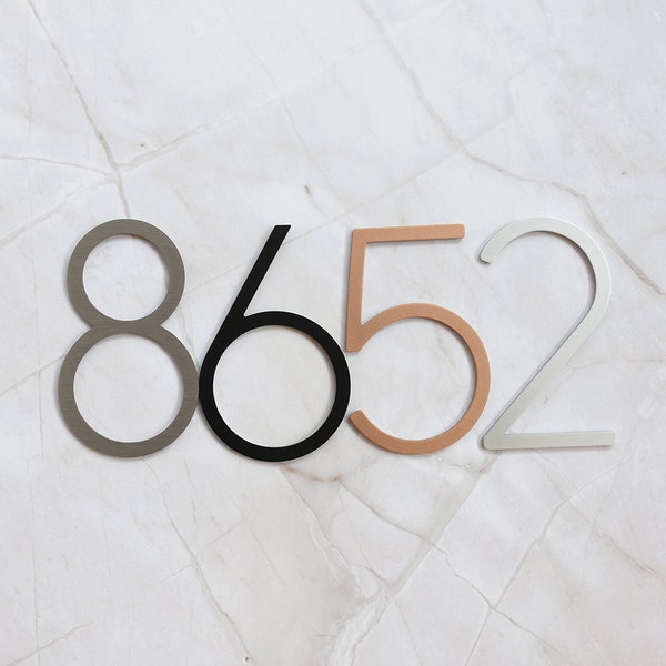 Self Adhesive 5 inch Metal Modern House Numbers, Mailbox Number, Door Numbers