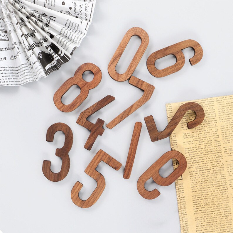 3 Inch Wooden House Numbers and Letters Art Deco Etsy