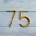 5 Inch Modern Floating Metal House Numbers Gold 