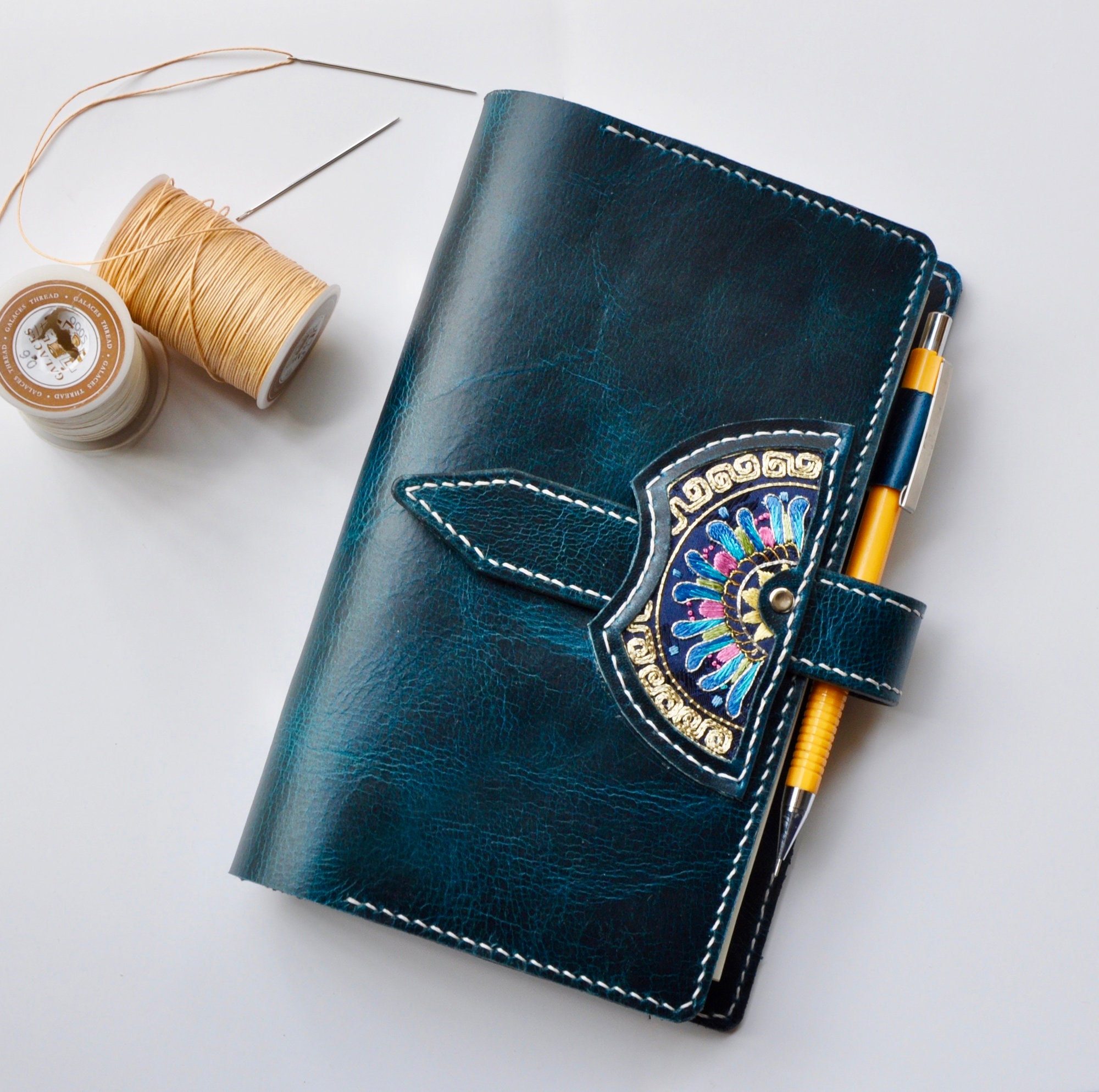 Personalized Leather Binder Leather Journal with Embroidery Etsy