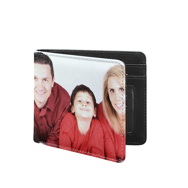 Personalized Photo Wallet, Mens Leather Wallet, Custom Wallet, Christmas Gift
