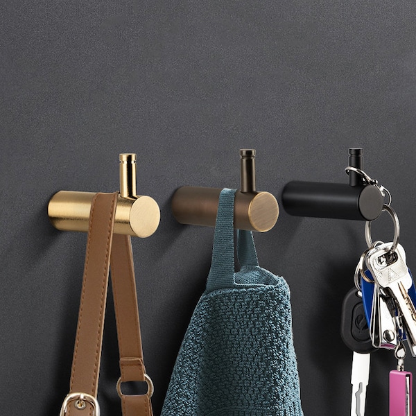 Brushed Brass Coat Hooks Etsy UK