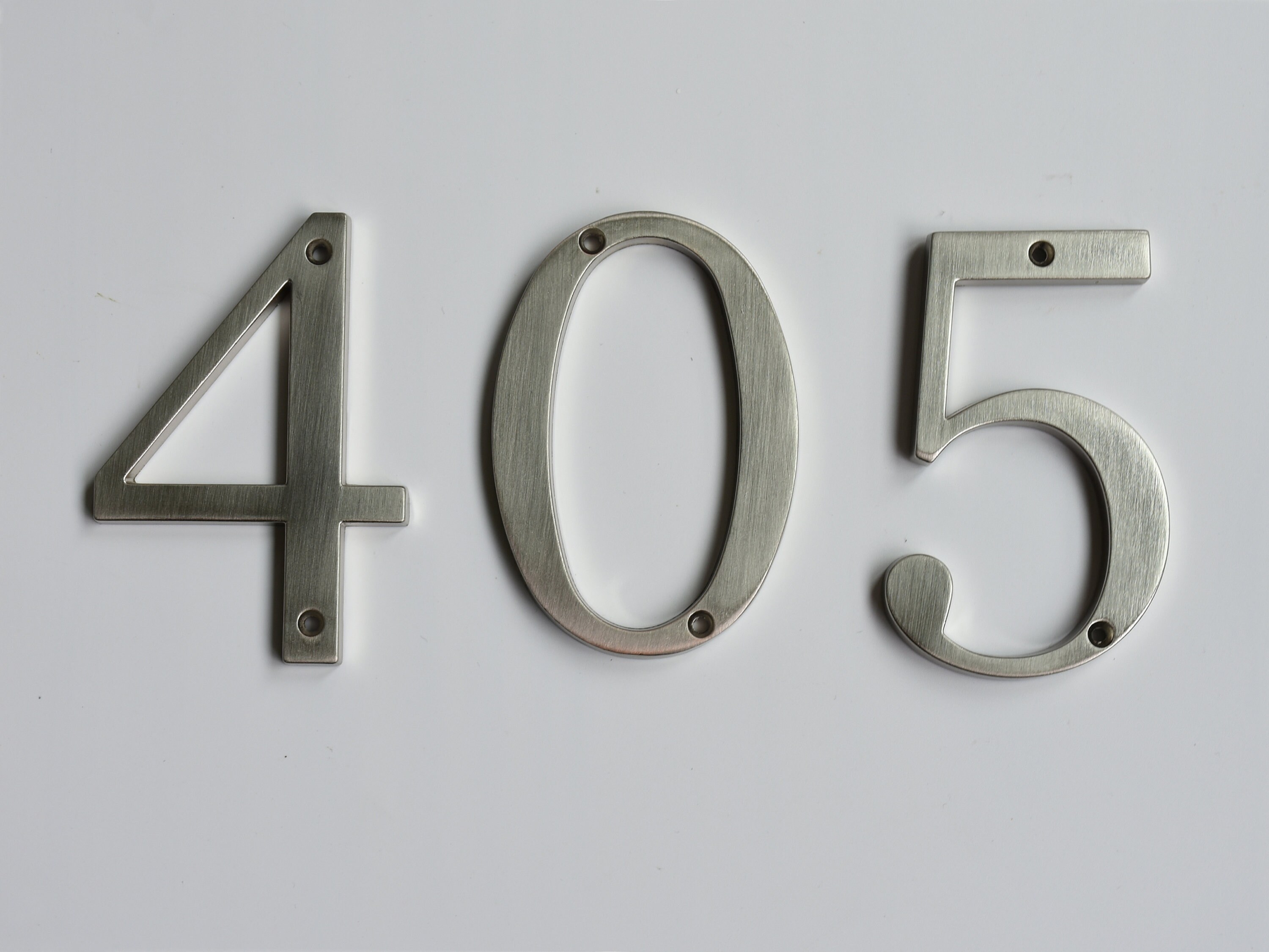 Metal House Numbers 4 Inch Brushed Nickel Modern Address Etsy