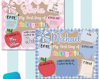 Mini-Banner für den ersten Schultag, Canva-Vorlage für den Schulanfang, bearbeitbare Vorlage, Projektfarbe