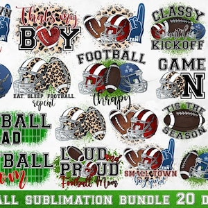 Football Sublimation PNG Bundle: 20 Designs (300 PPI)