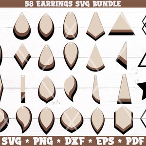 Pacchetto SVG di orecchini, orecchini impilati SVG, orecchini in pelle SVG, orecchini SVG, file SVG di orecchini, orecchini impilati SVG