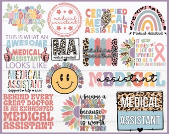 Medical Assistant SVG PNG Bundle, Commercial Use Designs (Digital Download)