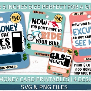 Gas Money Card, Money Card Holder PNG Bundle, Money Card PNG Designs, Gift Card Holder, Print and Cut, Birthday Gift PNG File